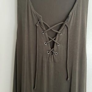 Socialite olive green sundress; size small